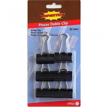 6 PINZAS DOBLE CLIP 32MM