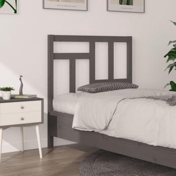 Cabecero de cama gris 95,5x4x100 cm madera maciza de pino