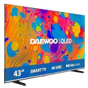 Televisor Daewoo 43 QLED 4K UHD Smart TV con Dolby Vision, Dolby Atmos y diseño sin marcos