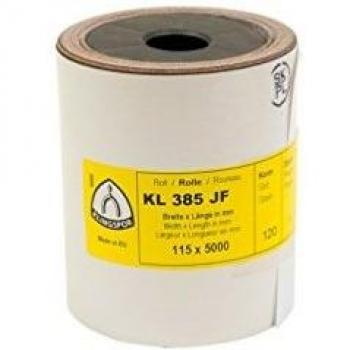 Klingspor 278789 Rollos con Soporte de Tejido, KL 385 JF, Grano 60, 115 x 5000 mm