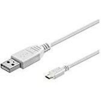 MicroConnect - Cable USB A/Micro USB B, 2.0 macho, 3 m, color blanco