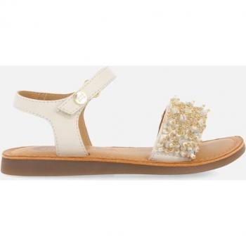 Sandalias Blancas de Piel con Adornos de Cuentas para Niña y Niño Blesle