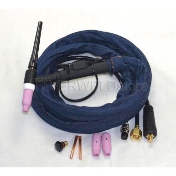 WP-17F-12R 12-Foot 150Amp Tocha de soldadura de Tig completa Con cuerpo flexible de la cabeza