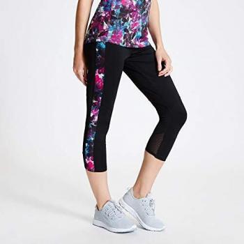 Dare2B Curvate-Mallas Pirata, Tejido Ligero De Secado Rápido, Costuras Planas, Diseño Moldeador, Gran Elasticidad Trousers, Mujer, Black/Active Pink, 8