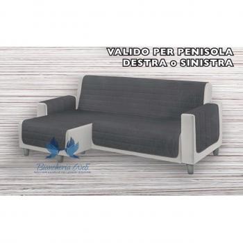 Funda de Sofá Chaise Longue Acolchada Gris 190 cm