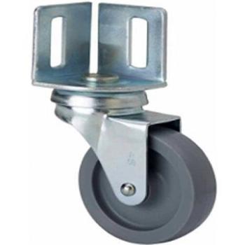 Rueda Giratoria para Mobiliario Auxiliar, RUEDAS ALEX, B BP, Fijación de Esquinero, Aro de Polipropileno gris, Ø 40 mm