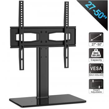 FITUEYES Soporte para TV de 27 - 50 Pulgadas Altura Ajustable Soporte de Mesa para Televisor LCD LED OLED Plasma Plano Curvo TT104201GB