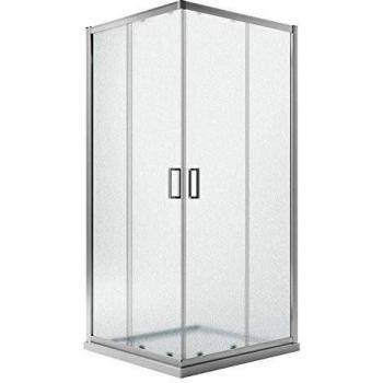Mampara de ducha cuadrada Idralite - Vidrio impreso 6mm - Altura 198 cm - Modelo Ready - 70x70 cm
