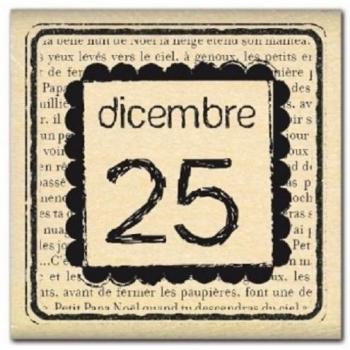 Florilèges Diseño CA 310120 Tampon Scrapbooking Dicembre 25 Beige 5 x 5 x 2,5 cm
