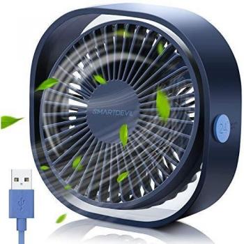 SmartDevil Ventilador USB, Mini Ventilador USB Silencioso, Personal Portátil Ventilador PC, para Oficina/Hogar/Viajar/Acampar, Alimentado por USB