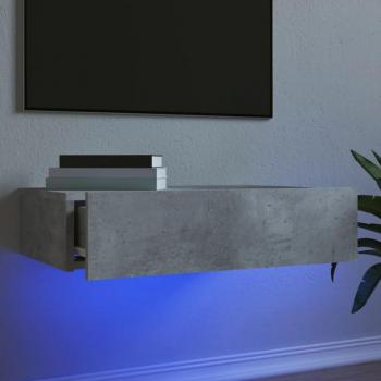 Mueble para TV con luces LED 60x35x15,5 cm en color gris hormigón de vidaXL
