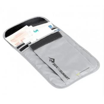 Cartera RFID S Travel Sea to Summit, color gris, diseño compacto y ligero, protección contra escaneo de RFID, múltiples compartimentos para tarjetas y dinero en efectivo