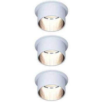 Foco empotrable LED Gil 3x6W blanco mate/hierro cepillado IP44 2700K regulable en 3 niveles
