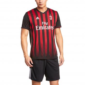 adidas H JSY Camiseta 1ª Equipación AC Milán, Hombre, Negro/Rojo