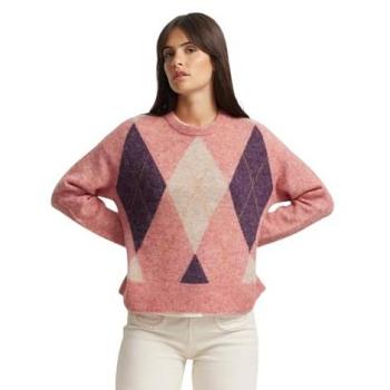 Jersey de Punto con Rombos Rosa para Mujer Talla XL