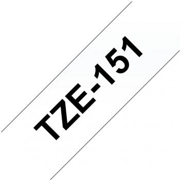 Cinta Laminada Genérica Brother TZe151 - Texto negro sobre fondo transparente - Ancho 24mm x 8 metros