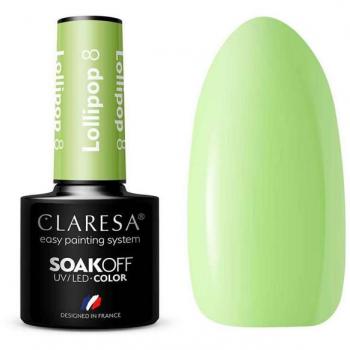 Esmalte semipermanente Soak off Claresa - Tono 08: Lollipop, UV/LED, 5 g