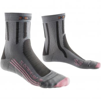 X-Socks Trekking Extreme Light Lady - Calcetines, color gris / rosa, talla UK: FR : XL