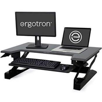 Ergotron WorkFit-T Sit-Stand Desktop Workstation - Stand for LCD display / keyboard / mouse / notebook - black - screen size: up to 30 - desktop