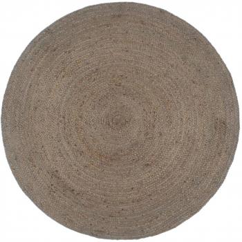 Alfombra de yute tejida a mano redonda 240 cm Color Gris, Gris oscuro, Verde oliva - Alfombra de área para Sala de Estar, Dormitorio, Habitación, Salón