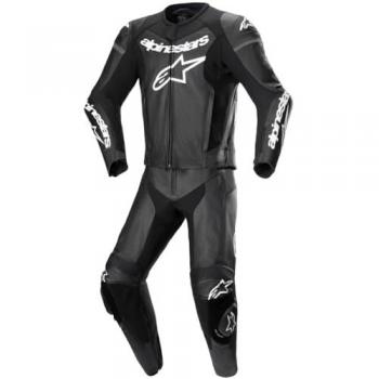 Alpinestars GP Force Lurv 2 PC Mono de Cuero Negro, Traje de moto de dos piezas perforado para hombre, color negro, talla 52