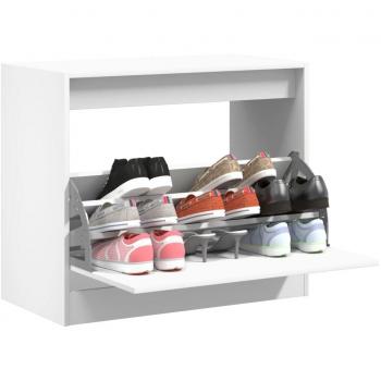 Zapatero blanco de madera multicapa 80x42x69 cm
