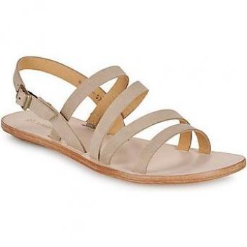 Sandalias de Piel para Mujer El Naturalista Coratina Gris 40, Planas con Hebilla, Casual