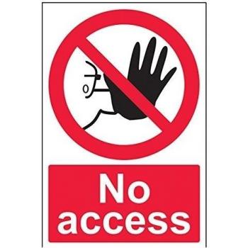 vsafety 52024 au-rno acceso prohibición firmar, plástico rígido, vertical, 200 mm x 300 mm, Negro/Rojo