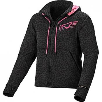 Macna Chaqueta textil con capucha de moto para mujer District Negra 2XL