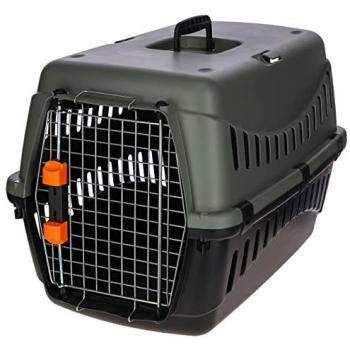 Jaula de transporte Kerbl Eco, transportador de mascotas, fabricado en plástico resistente, con ventilación adecuada, diseño ligero y fácil de transportar, incluye puerta con cierre seguro, apto para viajes en coche y avión