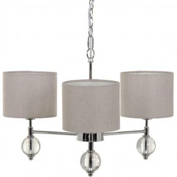 Lámpara de techo Lola Home de 3 brazos con pantalla de metal plateada, dimensiones Ø 58x73 cm
