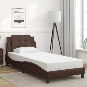 Cabecero de cama marrón 100x200 cm en cuero sintético Vidaxl