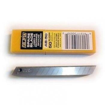 Pack de 50 cuchillas troceables de acero tungsteno 9 mm en estuche plástico Olfa AB-50
