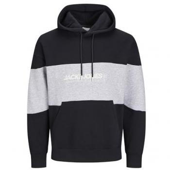 Jack & Jones Legacy Blocking Hoodie - Black Regular Fit for Men