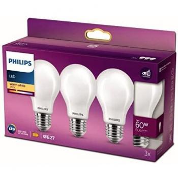Philips LED Classic E27 A60 7W 827 mate 3 ud
