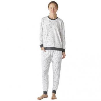 Pijama de mujer de algodón manga larga color gris JJBEP1501, invierno, ropa de dormir