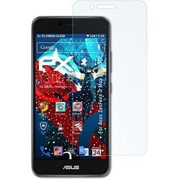 3 x atFoliX Antichoque Película Protectora Asus ZenFone 3 Max Protector Película - FX-Shock-Clear