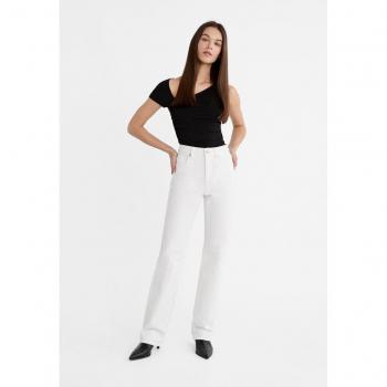 Stradivarius D98 Straight-Leg Vintage Effect Jeans White