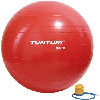 Tunturi-Fitness 14Tusfu283 Balón Suizo, Unisex Adulto, Rojo, 90 cm