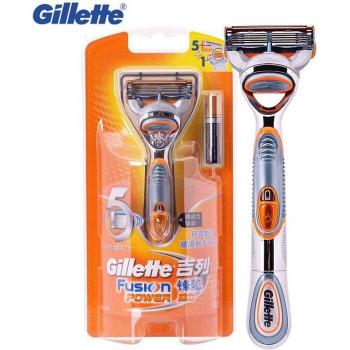 Máquina de afeitar Gillette Fusion Power para hombre, recortadora de cara y barba, lavable, alimentada por batería, con cuchillas de 5 capas, 1 paquete