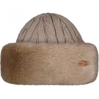 Barts Women's One Size Army Green Fur Cable Knit Beanie Hat