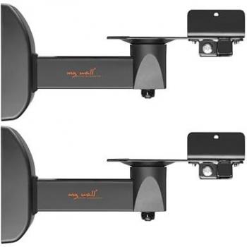 Soporte de pared para altavoces myWall HB7L, inclinable y giratorio, distancia máxima a la pared: 286 mm, hasta 15 kg, color negro (set de 2)