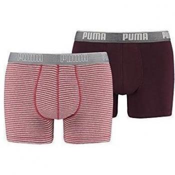 PUMA Pack x 2 Bóxers 204 Rojo / Vino / Blanco M