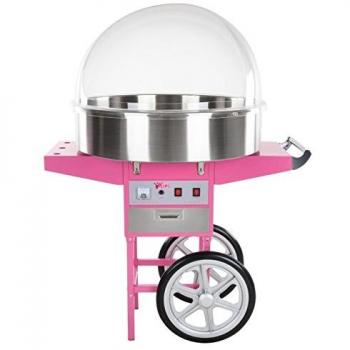 Máquina profesional de algodón de azúcar diámetro 72 cm con carro y cúpula protectora