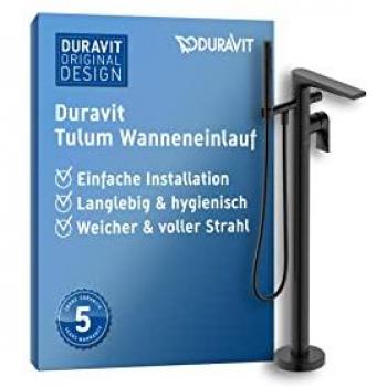 Mezclador de Bañera Duravit Tulum, De Pie, Monocomando, con Inversor, Color Negro Mate