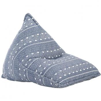 Sillón puf de tela patchwork añil