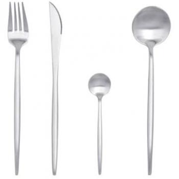 Set 6 Cucharas Café Acero Inoxidable Fosil Bidasoa 14x3x2 cm, Acero Mate, Fácil de limpiar, Ecológico, Material 100% saludable, 100% higiénico,