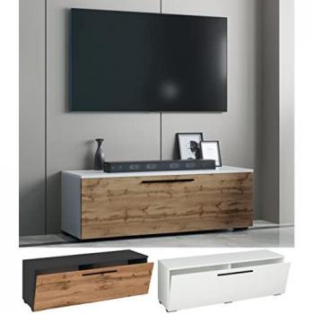 Mueble Bajo de TV Arila M - Antracita (115 x 40 x 39 cm) con Puerta Abatible y Diseño Moderno