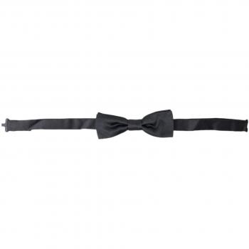 Dolce & Gabbana Dark Gray Silk Adjustable Neck Men Papillon Bow Tie