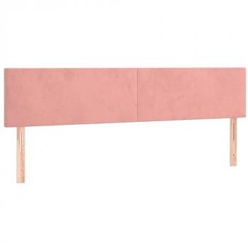 Cabecero con LED de terciopelo rosa 160x5x78/88 cm